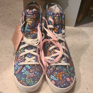 Keds Blue Floral High-Top Sneakers